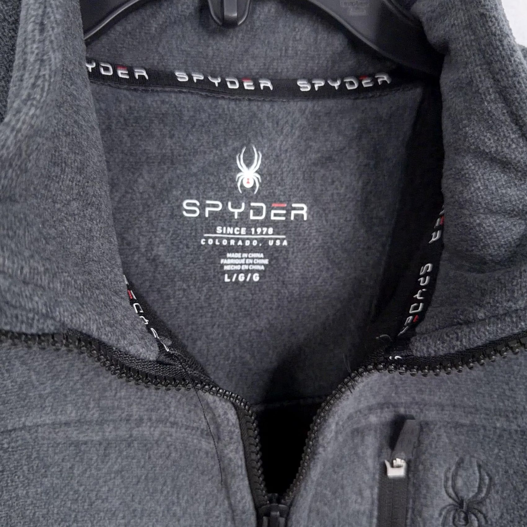 Spyder Spyder Mens Large Fleece Full Zip Stand-Up Collar Jacket Outdoor NWT Gray Regular Fit Pockets Size US L / EU 52-54 / 3 - 5 Thumbnail