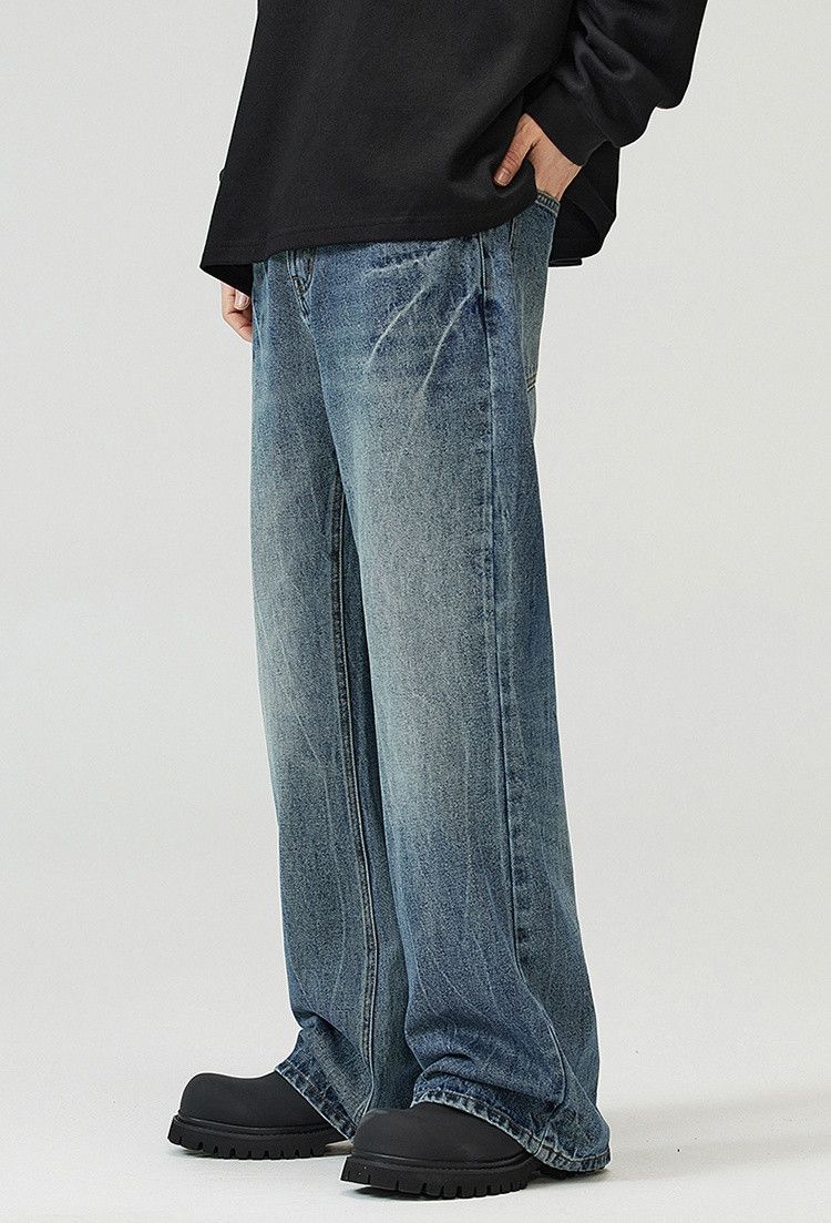 Japanese Brand × Jean Lightning Pattern Vintage Wash Straight Bootcut Jeans Size US 32 / EU 48 - 3 Thumbnail