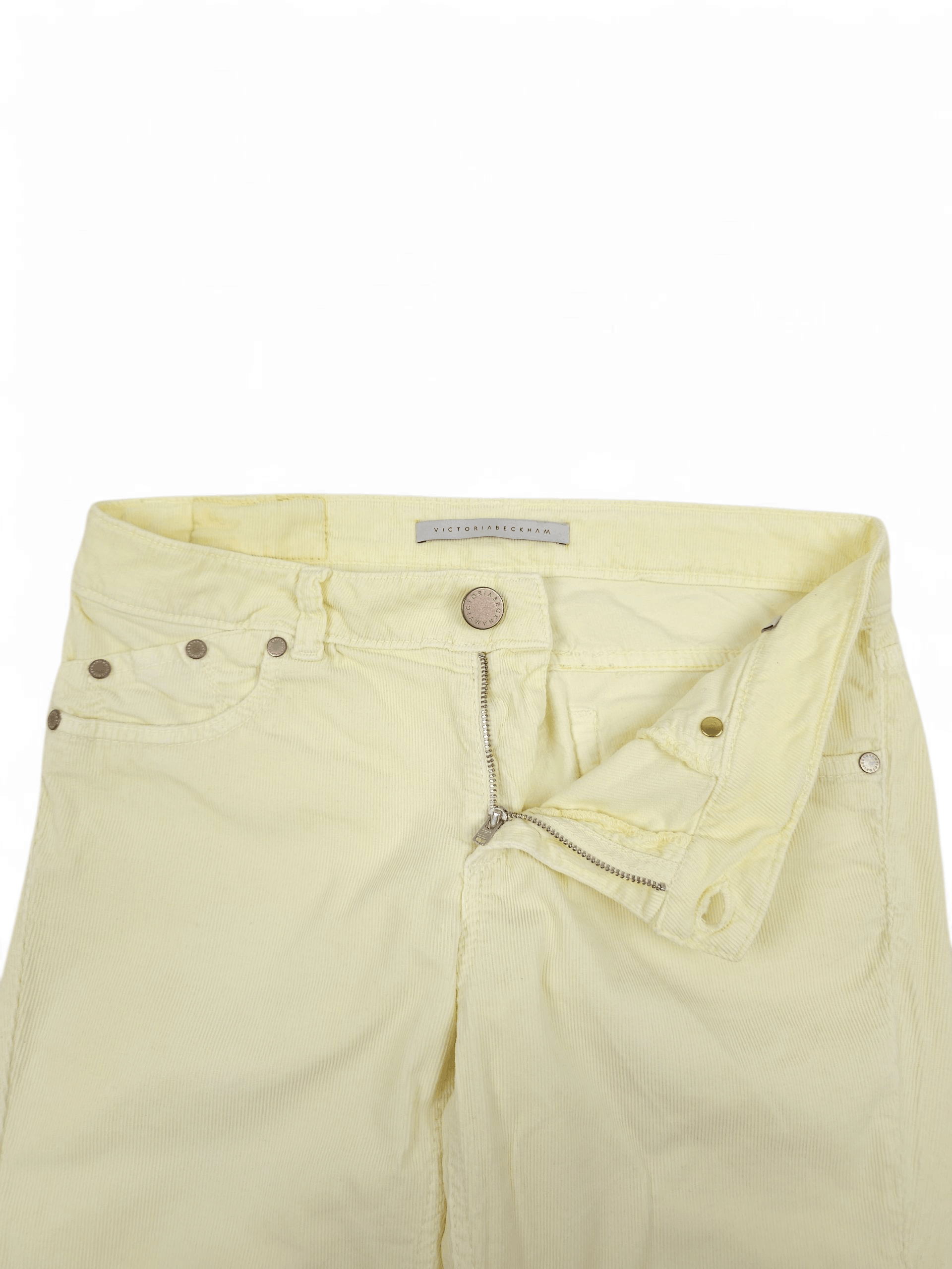 Hysteric Glamour 💎 Victoria Beckham Corduroy Cream Skinny Pants Trousers Size 27" / US 4 / IT 40 - 6 Thumbnail