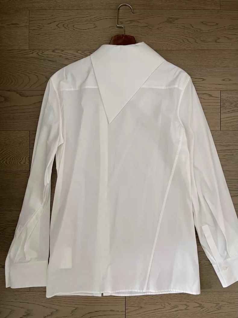 Jil Sander Jil Sander Slant cut collar white shirt Size 4XL / US 24-26 - 2 Thumbnail