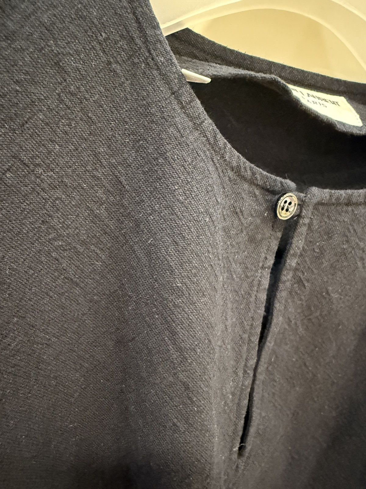 Saint Laurent Paris Fringe Hem Canvas Kimono Tunic In Black collar size 38 Size US S / EU 44-46 / 1 - 10 Thumbnail