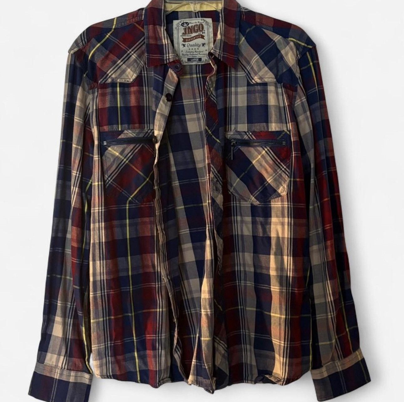 JNCO JNCO Crown Brand Flannel Plaid Button Up Size US L / EU 52-54 / 3 - 1 Thumbnail