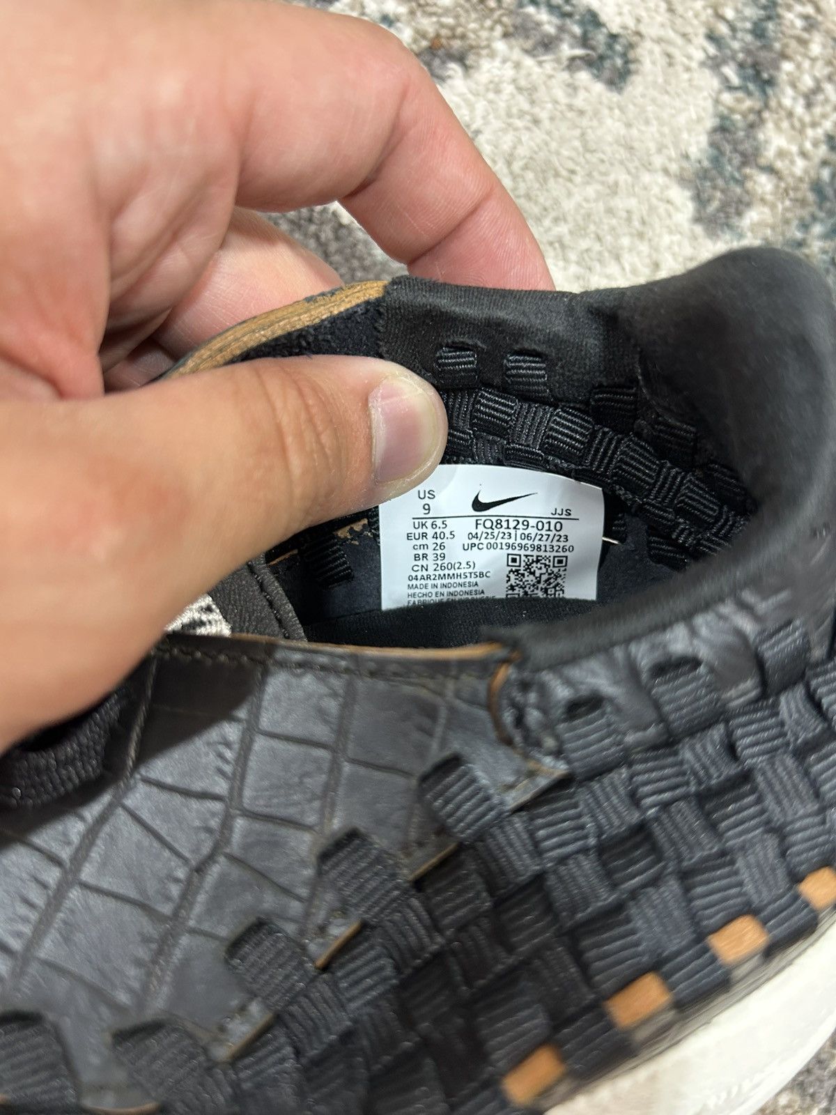 Nike Footscape Woven Black Croc Size US 7.5 / EU 40-41 - 4 Thumbnail