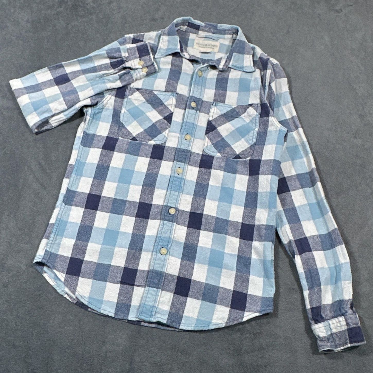 Vintage Denim & Supply Ralph Lauren Shirt Mens Small Blue Plaid Flannel Button-Up Regular Size US S / EU 44-46 / 1 - 2 Thumbnail