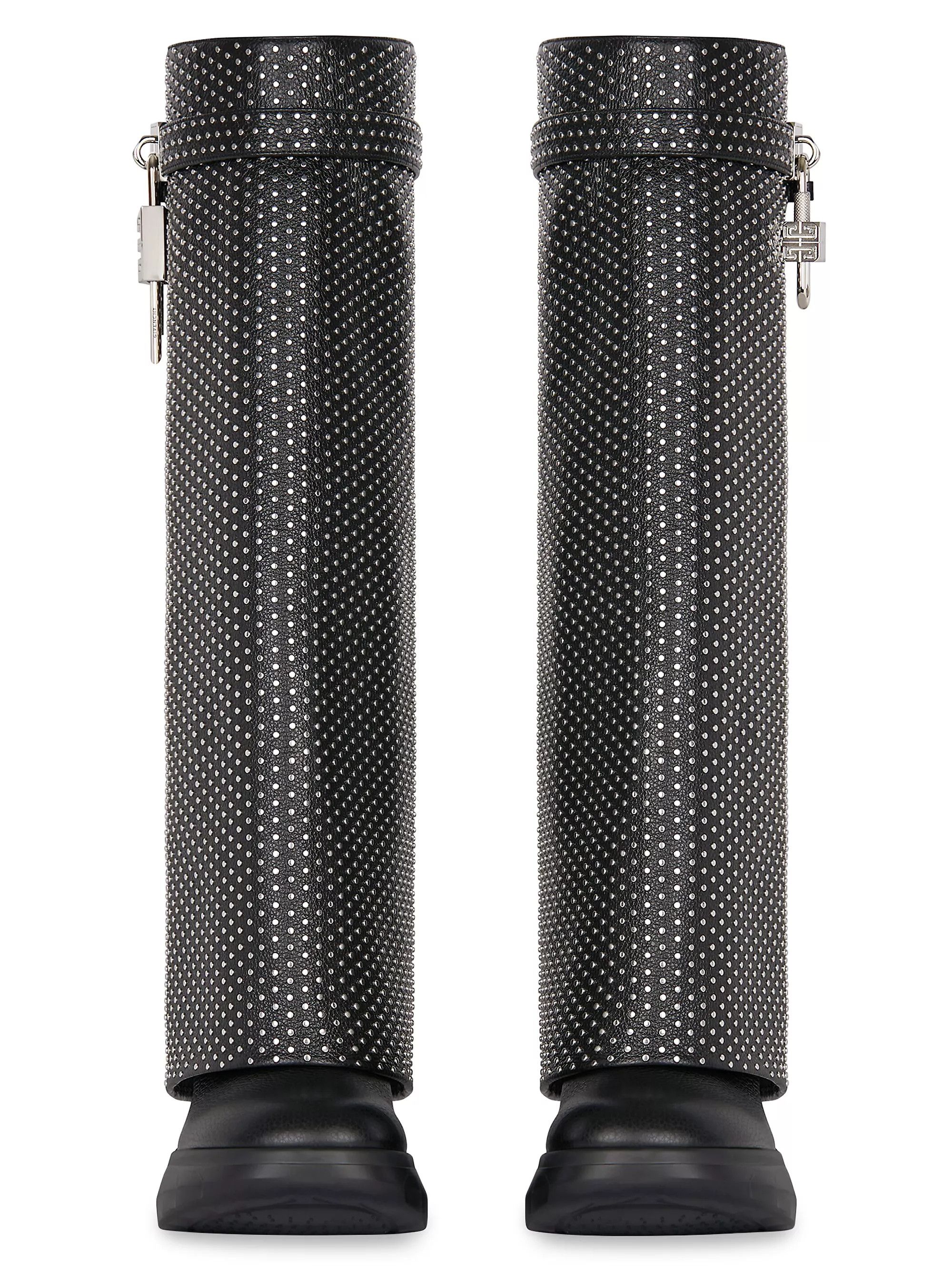 Givenchy o1srvl11e0325 Shark Lock Biker Low Heel Boots With Studs Size US 11 / IT 41 - 4 Thumbnail