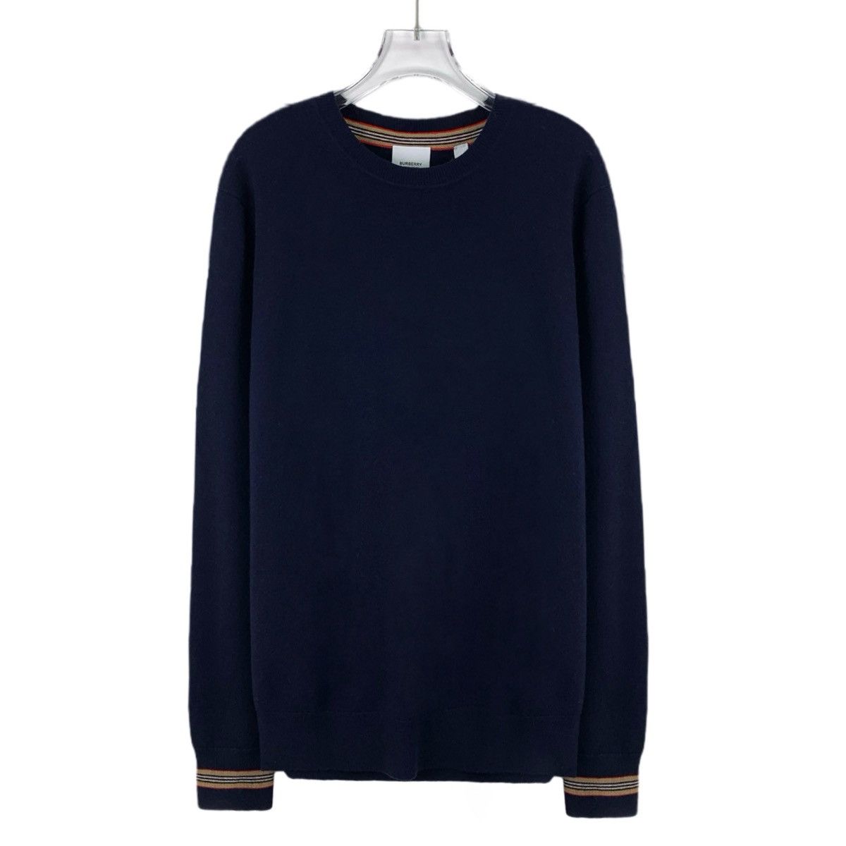 Burberry Burberry Striped Spliced Wool Long Sleeve Knit Sweater K26WX Size US M / EU 48-50 / 2 - 1 Thumbnail