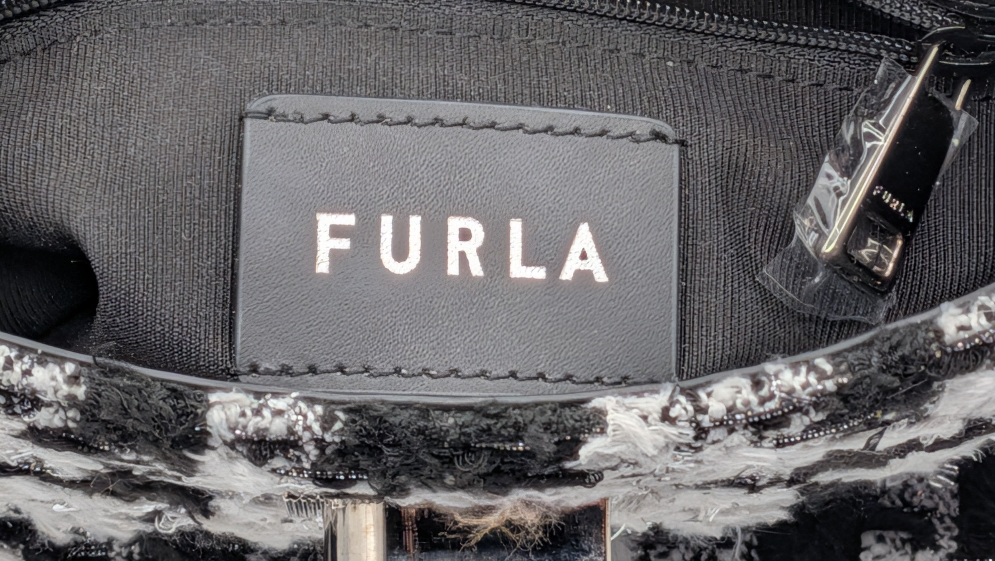 Furla Furla 1927 Mini Top Handle Bag Houndstooth Tweed Toni Talco Size ONE SIZE - 2 Thumbnail