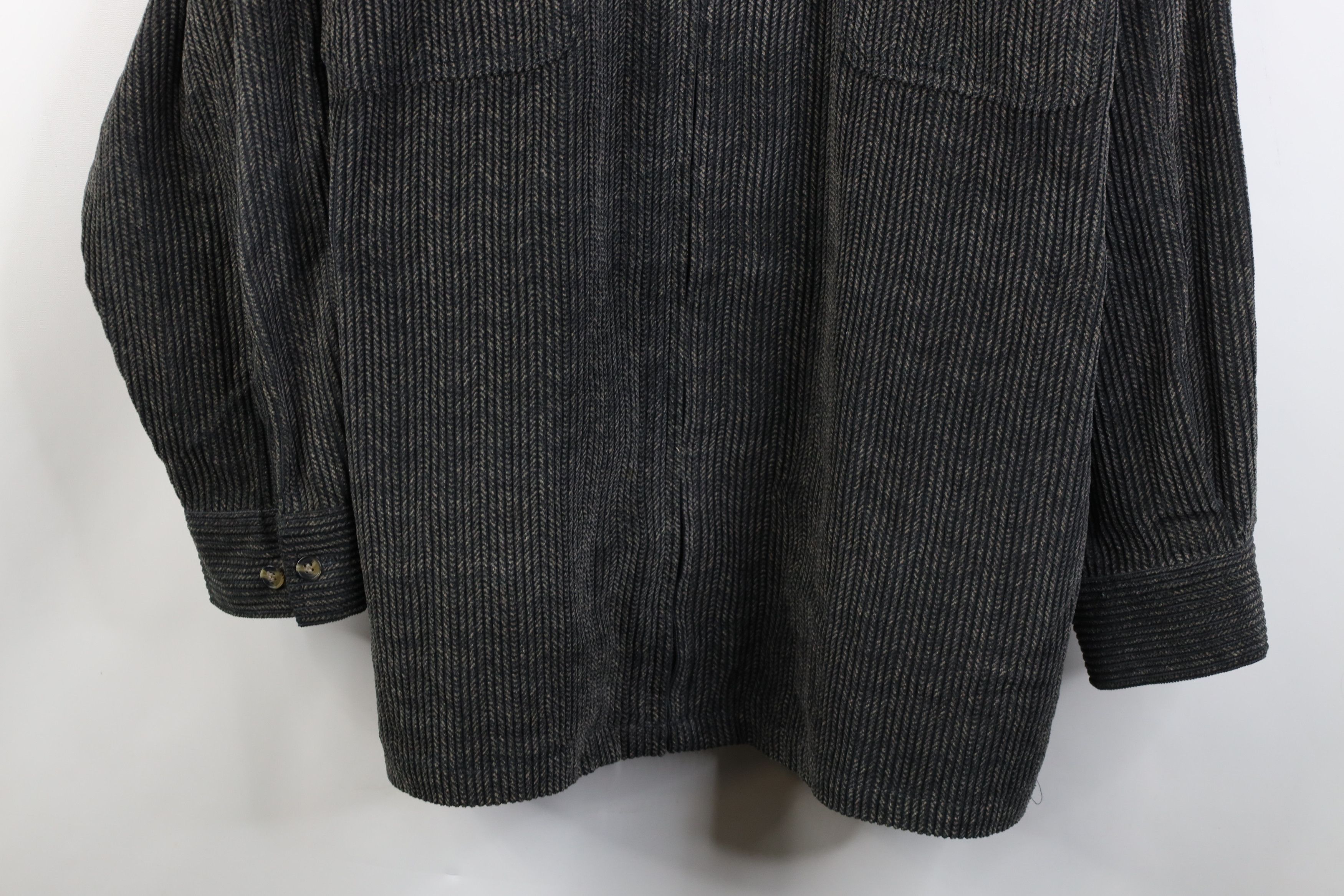 Vintage Vintage 90s Streetwear Full Zip Shirt Jacket Jac Shirt Gray Size US XL / EU 56 / 4 - 3 Thumbnail
