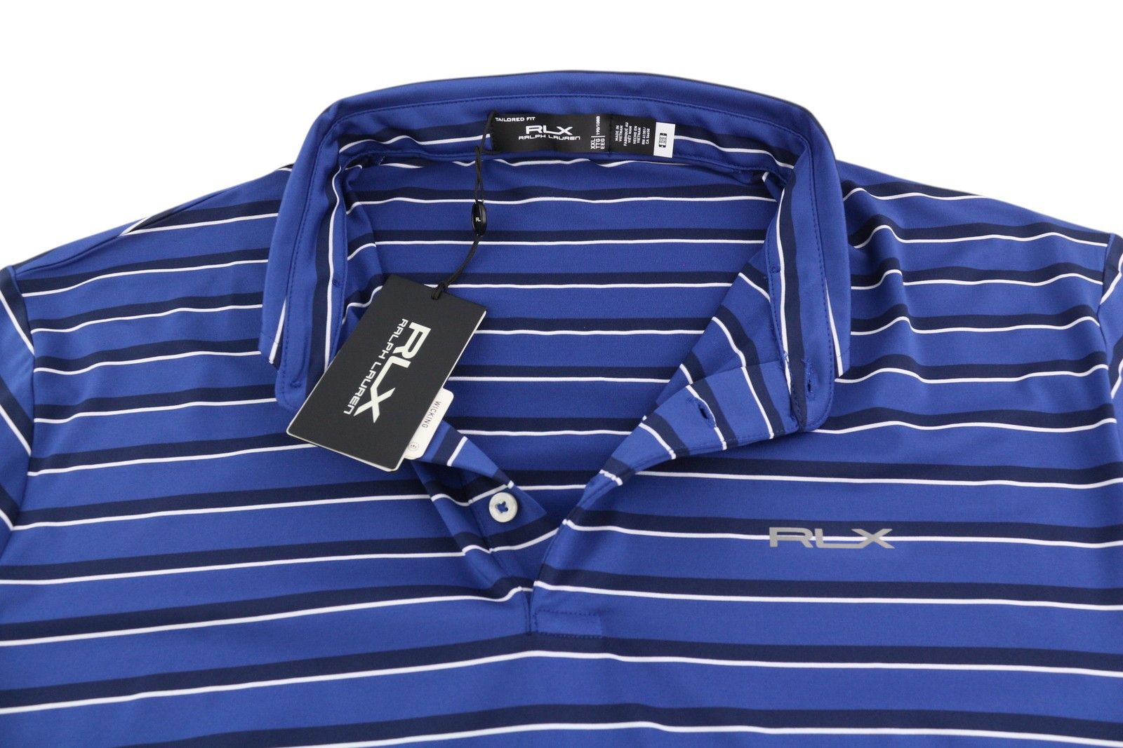 RLX Ralph Lauren GOLF 2XL Blue Striped Polo 84558 Size US XXL / EU 58 / 5 - 4 Thumbnail