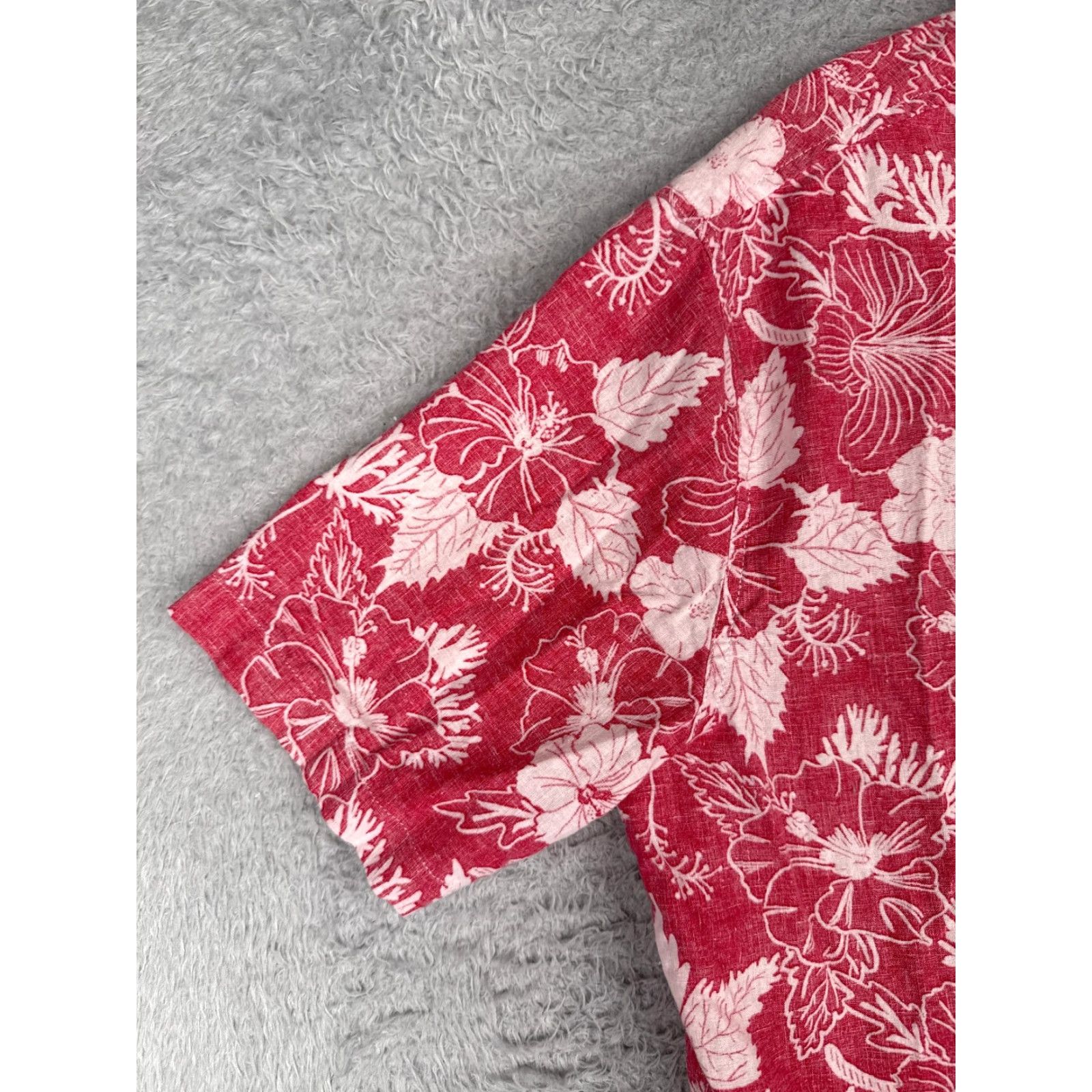 Croft & Barrow Croft & Barrow Shirt Men M Red Floral Button Linen Cotton Hawaiian Aloha Beach Vacation Casual Shirt Size US M / EU 48-50 / 2 - 3 Thumbnail