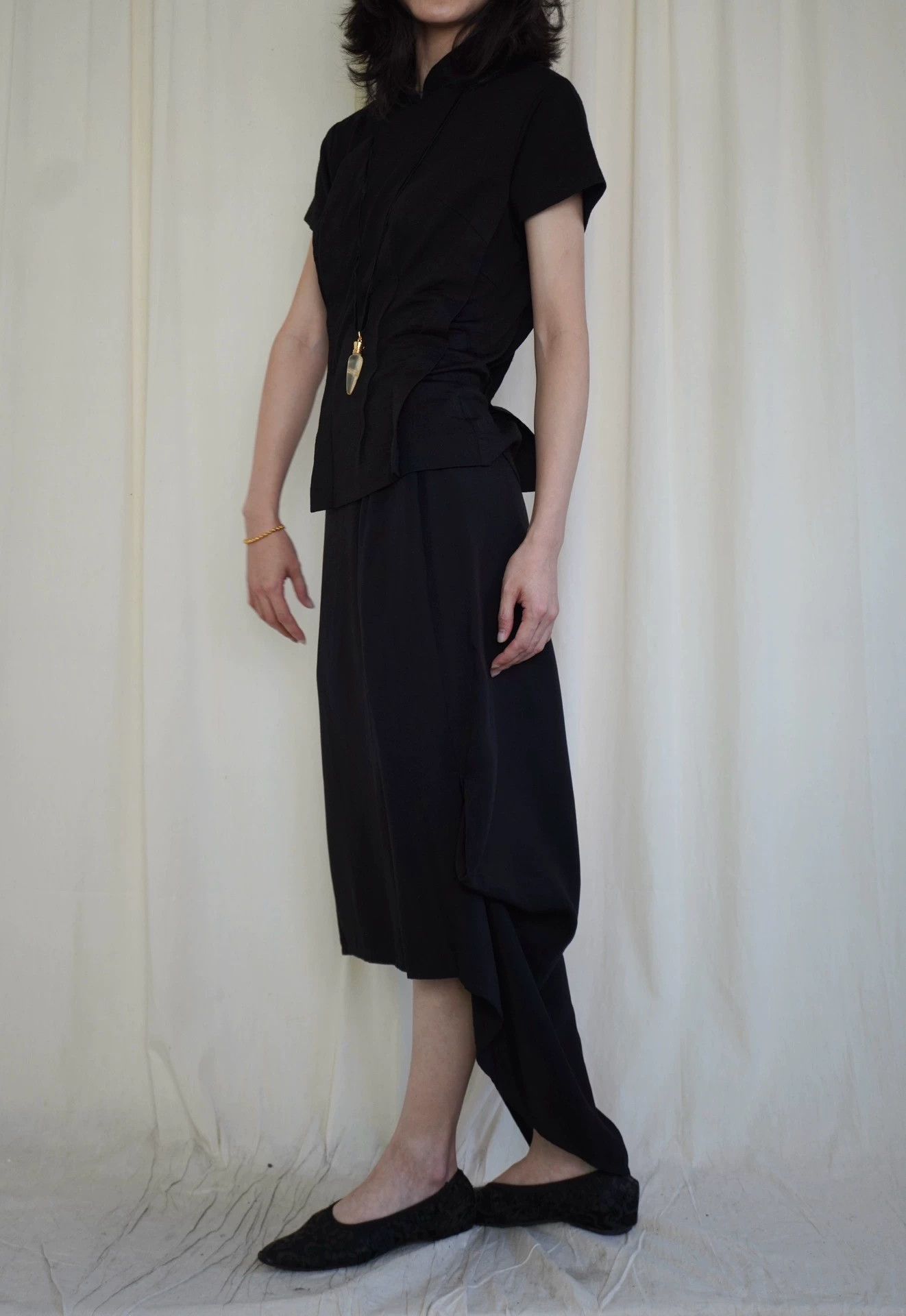 Yohji Yamamoto Yohji Yamamoto Noir 2000s Front-Short Back-Long Structured Skirt Size S / US 4 / IT 40 - 6 Thumbnail