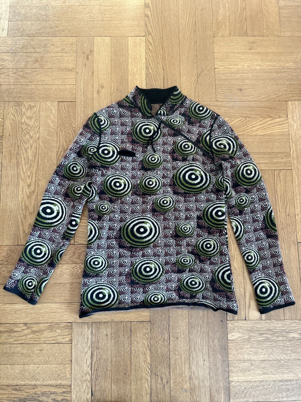 Jean Paul Gaultier FW96 Cheongsam Psychedelic Jacquard Sweater Size US S / EU 44-46 / 1 - 1 Thumbnail