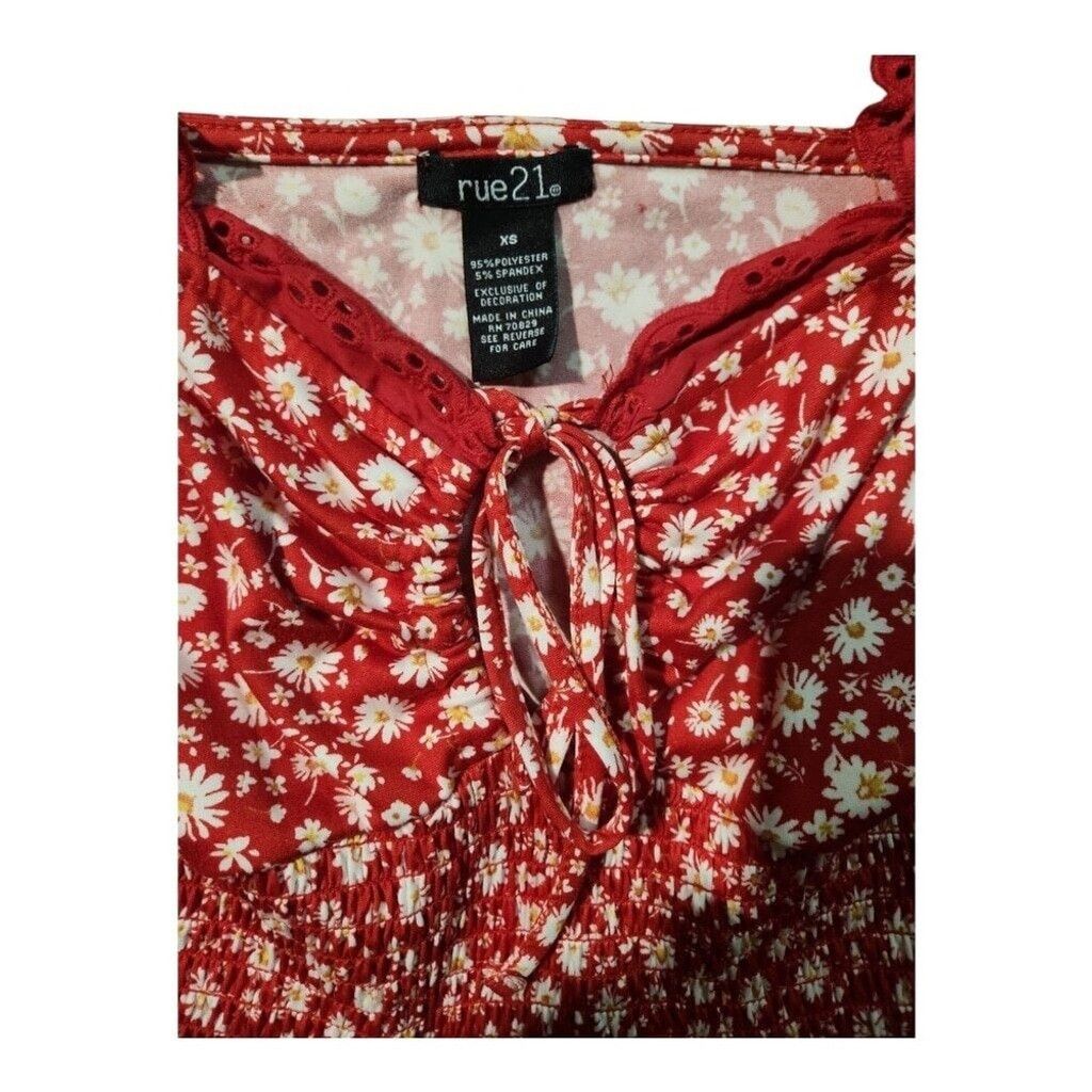 rue21 Rue21 Womens Romper XS Red Floral Size 25" / US 0 / IT 36 - 5 Thumbnail