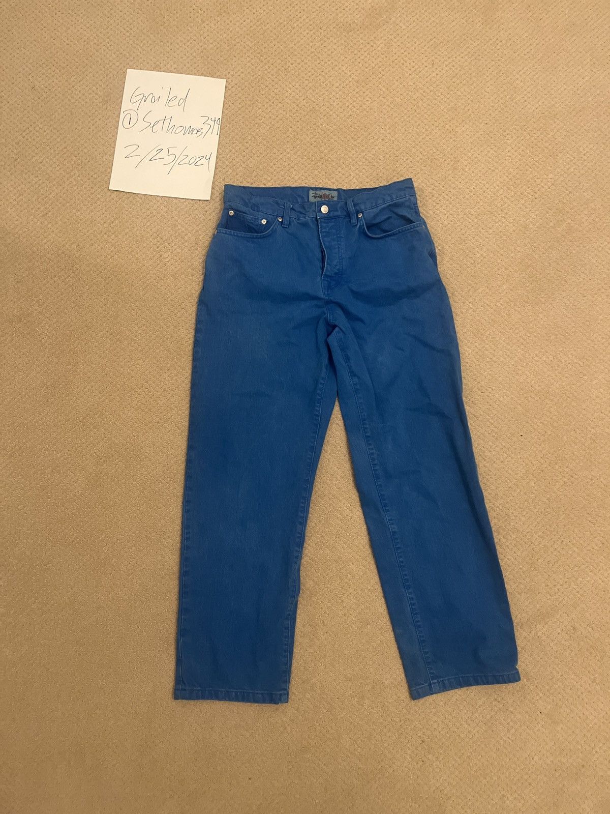 Image of Stussy Overdyed Big Ol Jean Bright Blue, Men's (Size 30)