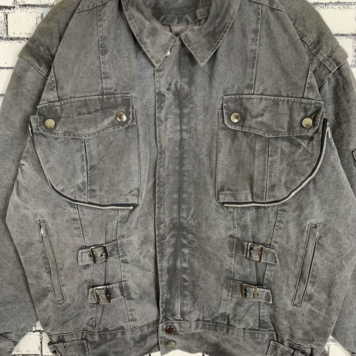 Designer France Denim Bomber Jacket La Grande Motte Size US S / EU 44-46 / 1 - 5 Thumbnail