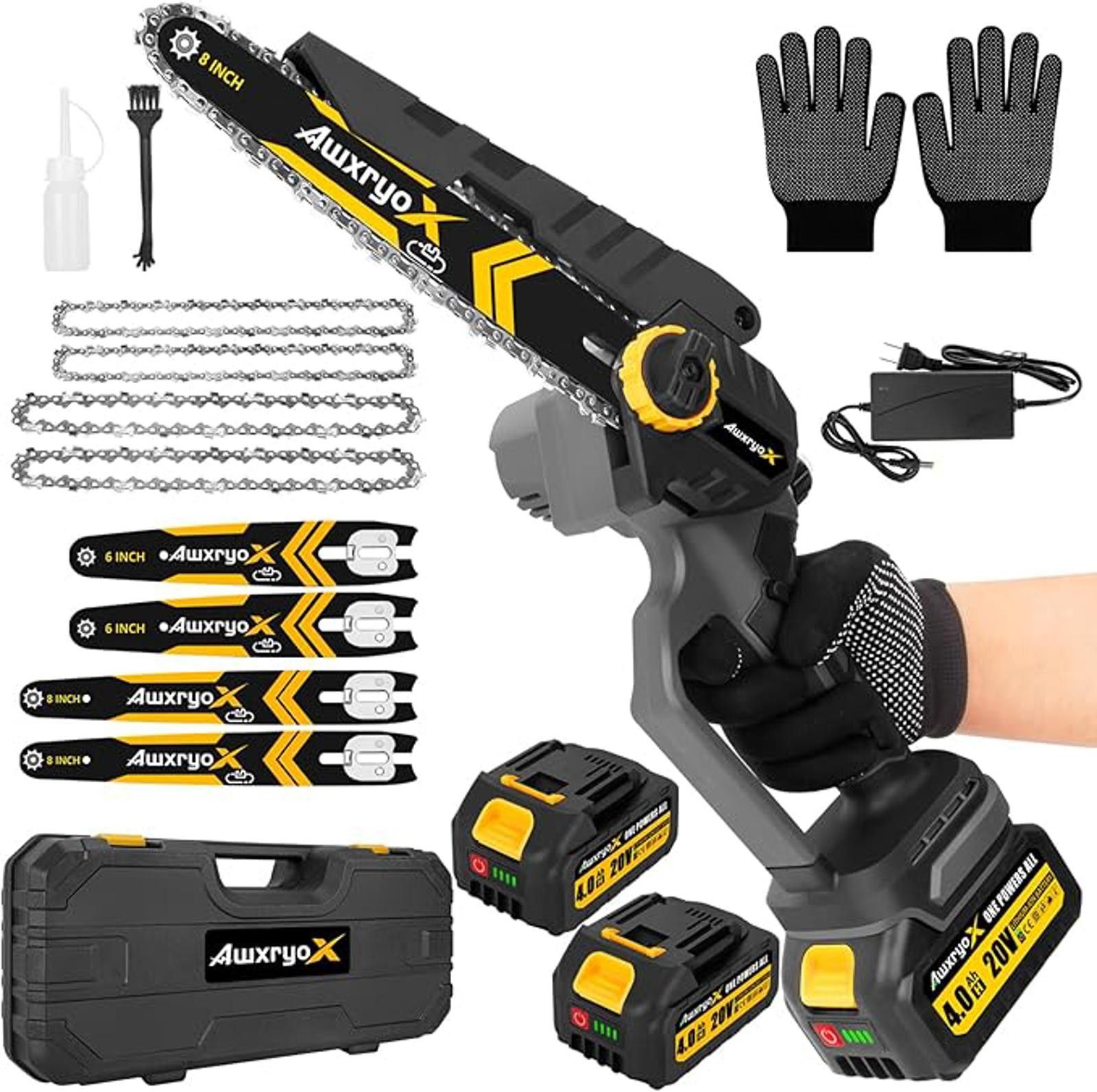 Other AuxryoX Cordless 6" Mini Chainsaw with Saw Chains & Carrying Size ONE SIZE - 1 Thumbnail