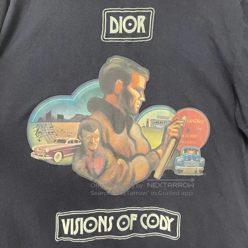 Dior Dior XL Navy Cotton Graphic T-Shirt . Size US XL / EU 56 / 4 - 5 Thumbnail