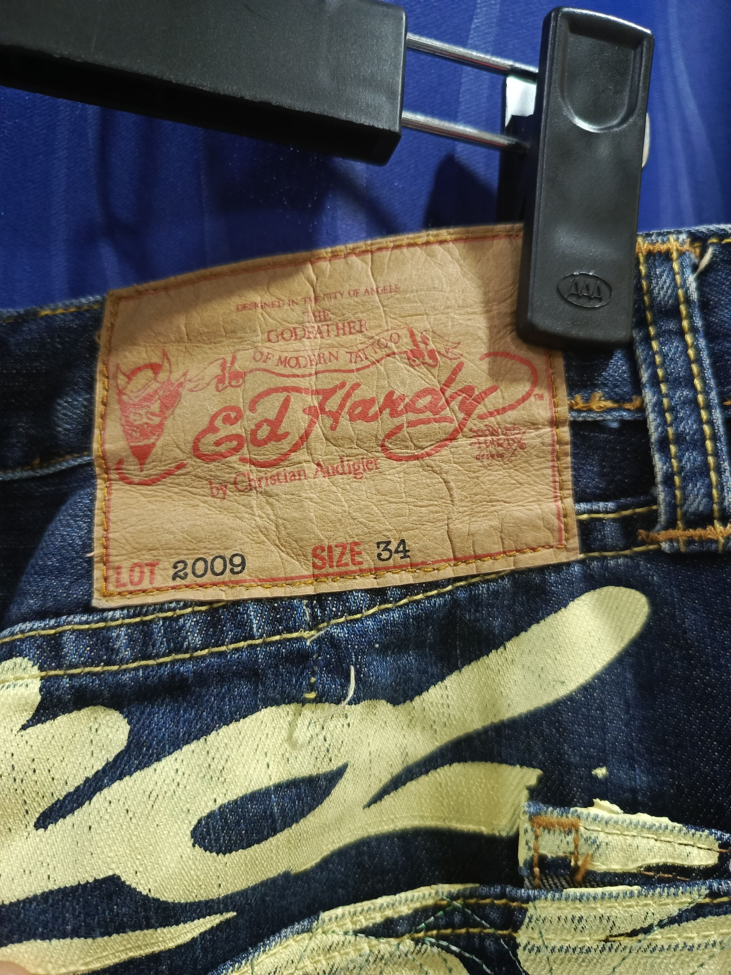 Ed Hardy Ed Hardy By Christian Audigier 2009 Skull and Snake Y2K Size US 34 / EU 50 - 4 Thumbnail
