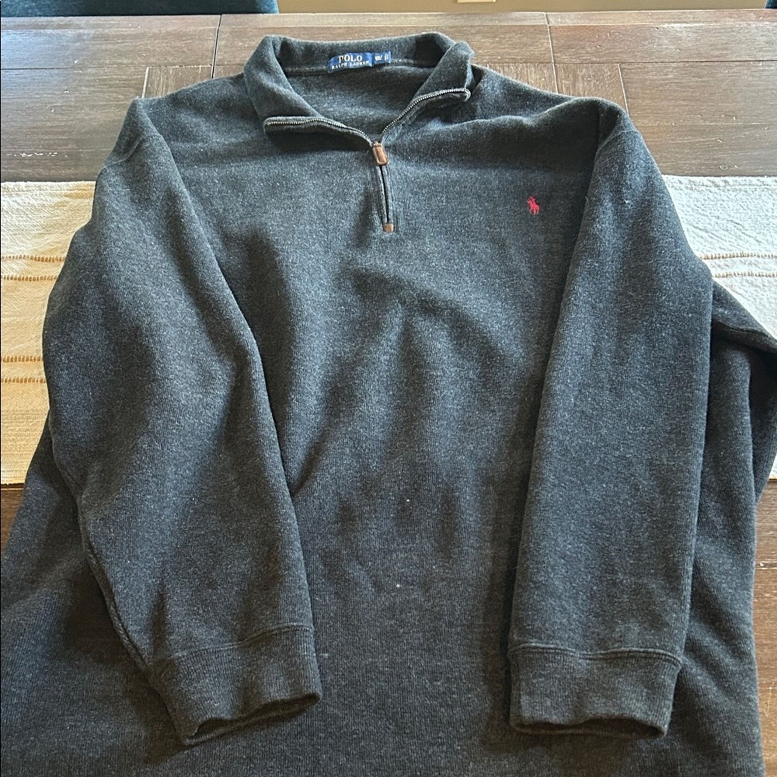 Polo Ralph Lauren Polo by Ralph Lauren Charcoal Half-Zip Sweater Size US XXL / EU 58 / 5 - 1 Thumbnail