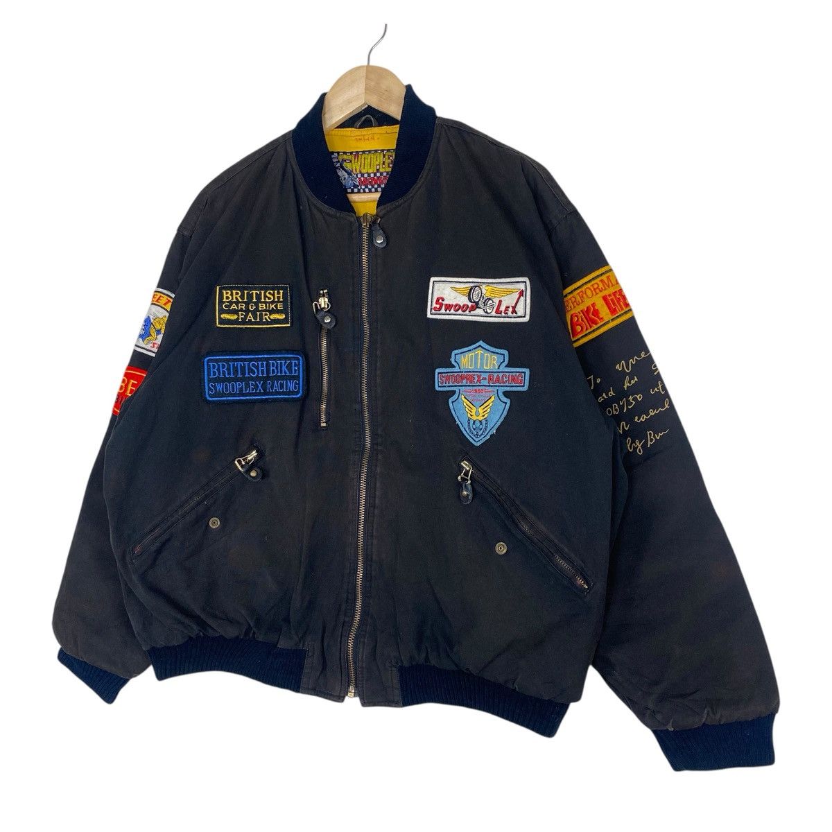 Japanese Brand 💥80s SWOOPLEX RACING TEAM BIKER BOMBER JACKET Size US L / EU 52-54 / 3 - 3 Thumbnail