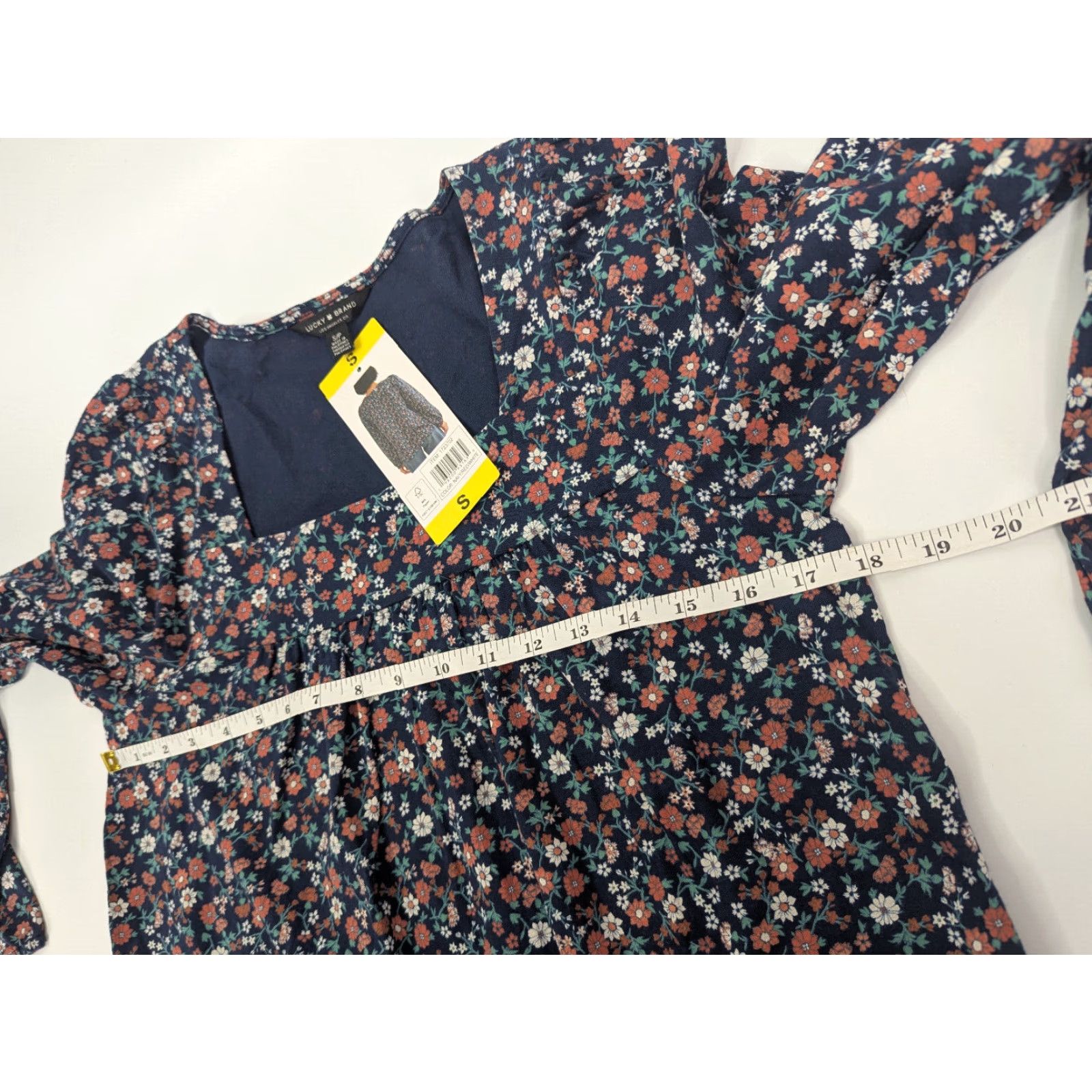 Lucky Brand NWT Lucky Brand Blouse Womens Small Square Neck Long Sleeve Floral Boho Hippy Multicolor Size S / US 4 / IT 40 - 5 Thumbnail