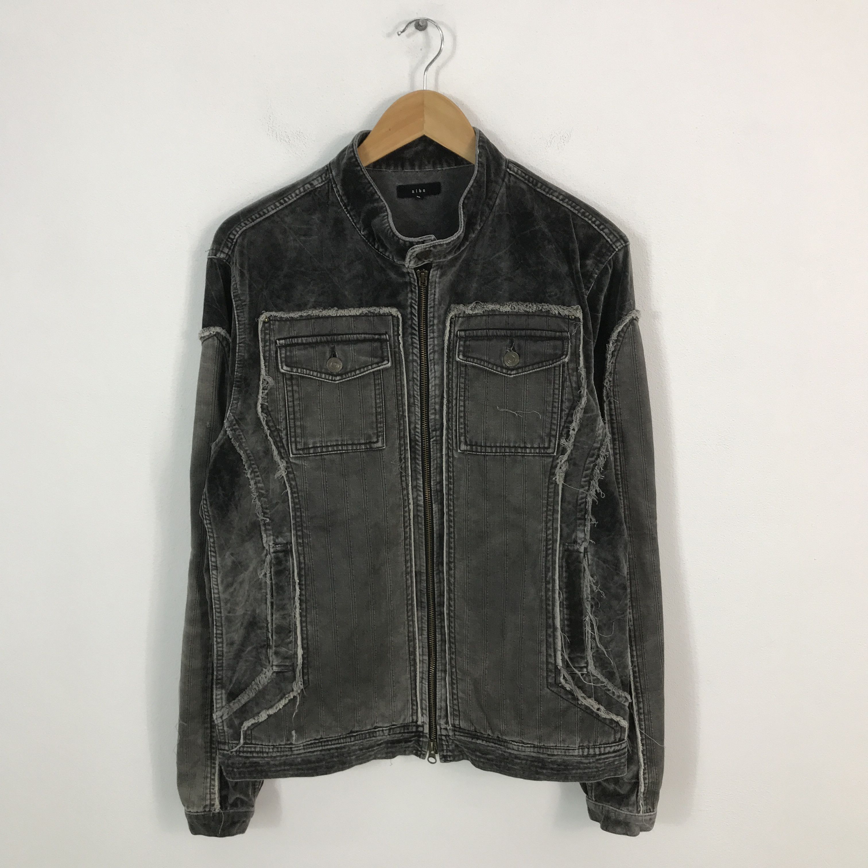 Japanese Brand Distressed style jacket albe Japan black jacket Size US L / EU 52-54 / 3 - 1 Thumbnail