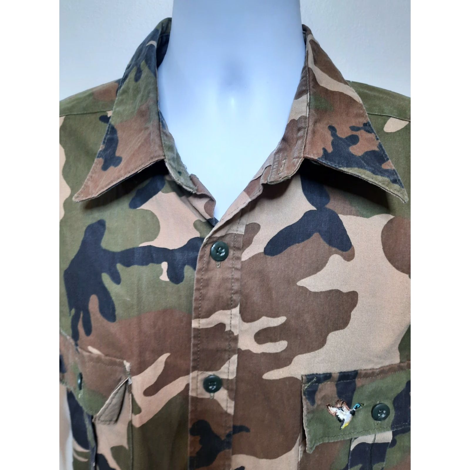 Vintage VINTAGE Winchester Button-Up Shirt Men L Camouflage Camo Duck Hunting Twill Cotton Embroidered 90s Nature Army Outdoors Casual Workwear Mens Size US L / EU 52-54 / 3 - 7 Thumbnail