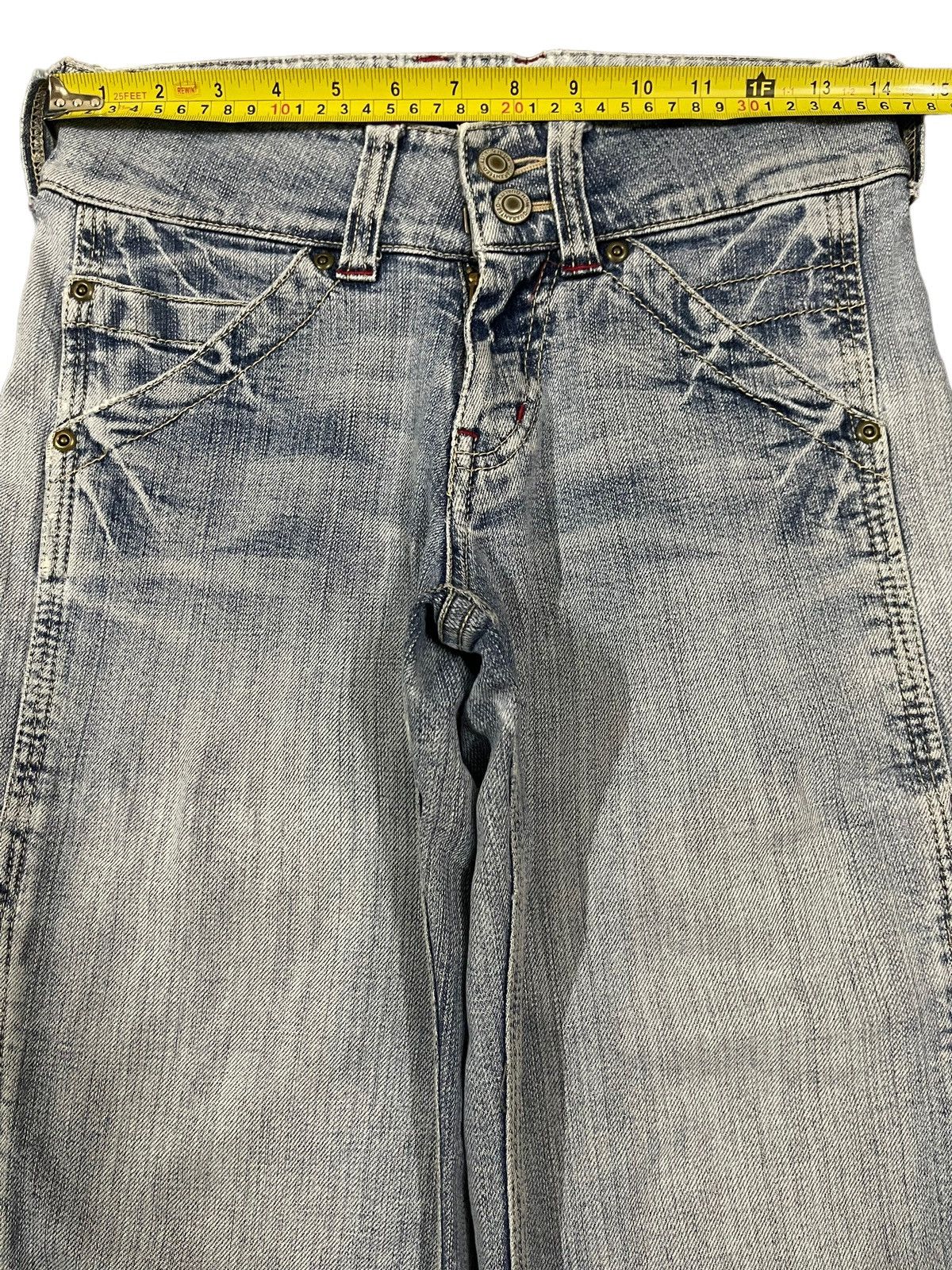 14th Addiction Vintage Rue De France Blue Wash Style Wide Leg Jeans Size US 28 / EU 44 - 12 Thumbnail