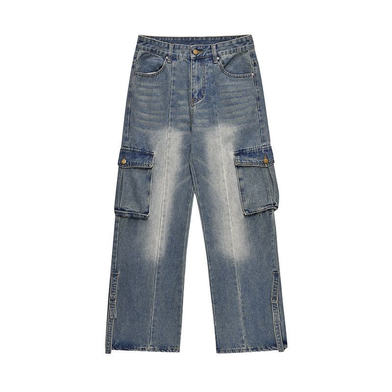 Jean American retro whiskered distressed straight work jeans Size US 32 / EU 48 - 1 Thumbnail
