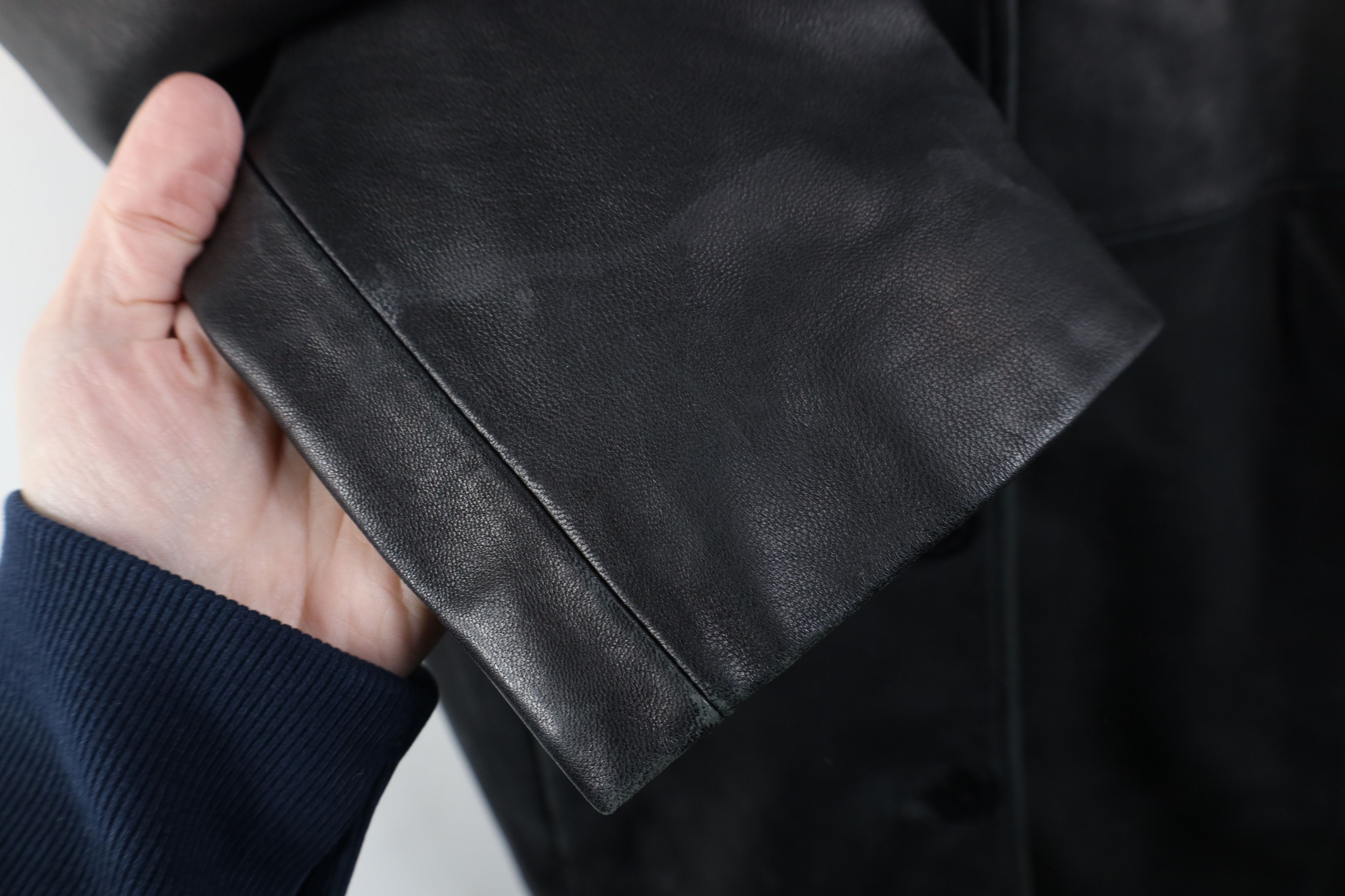 Vintage Vintage 90s Streetwear Soft Leather Trench Coat Jacket Size L / US 10 / IT 46 - 6 Thumbnail