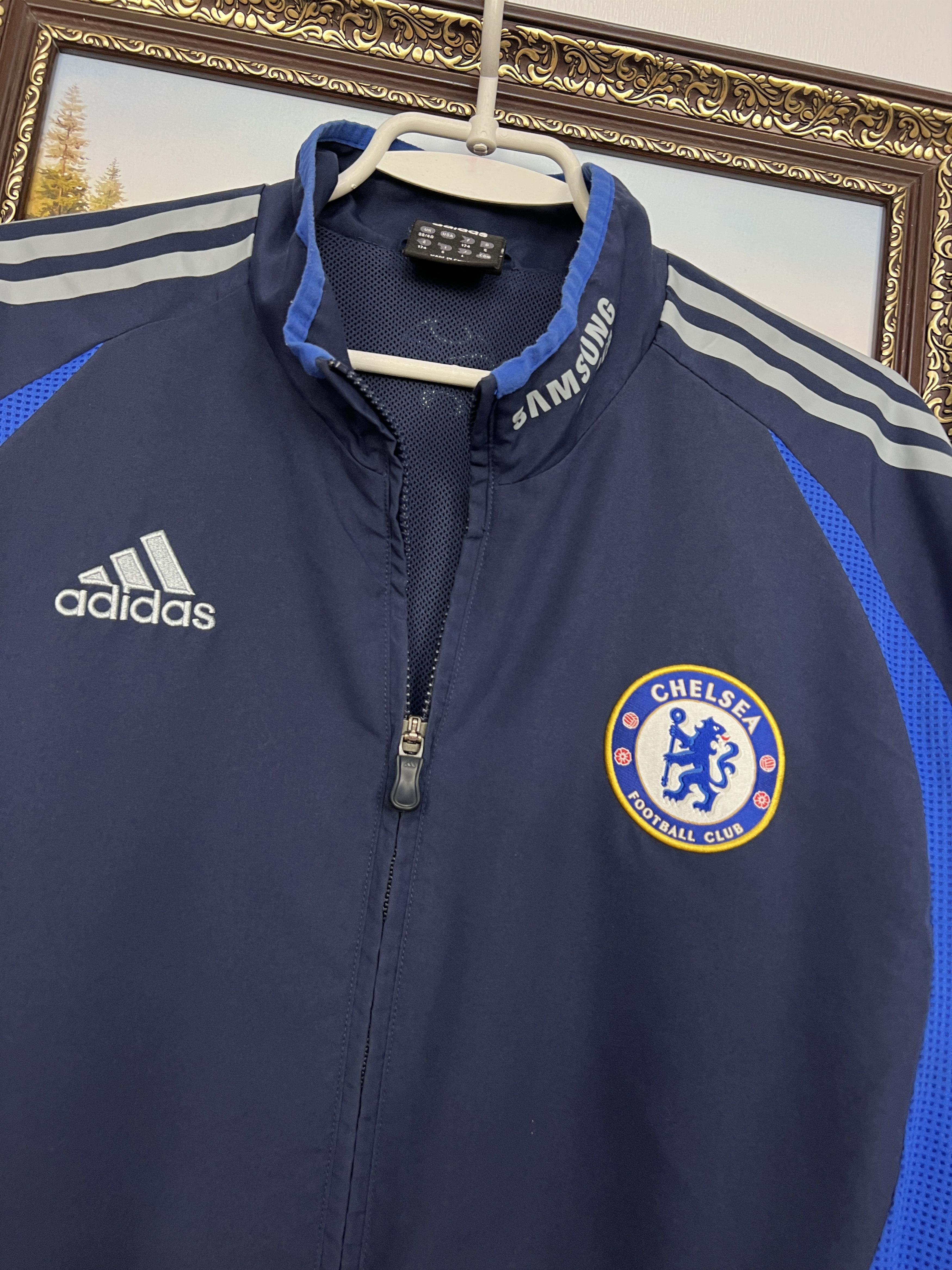 Adidas Vintage Chelsea Football Train Jacket Soccer Blue Track Top Size US M / EU 48-50 / 2 - 3 Thumbnail