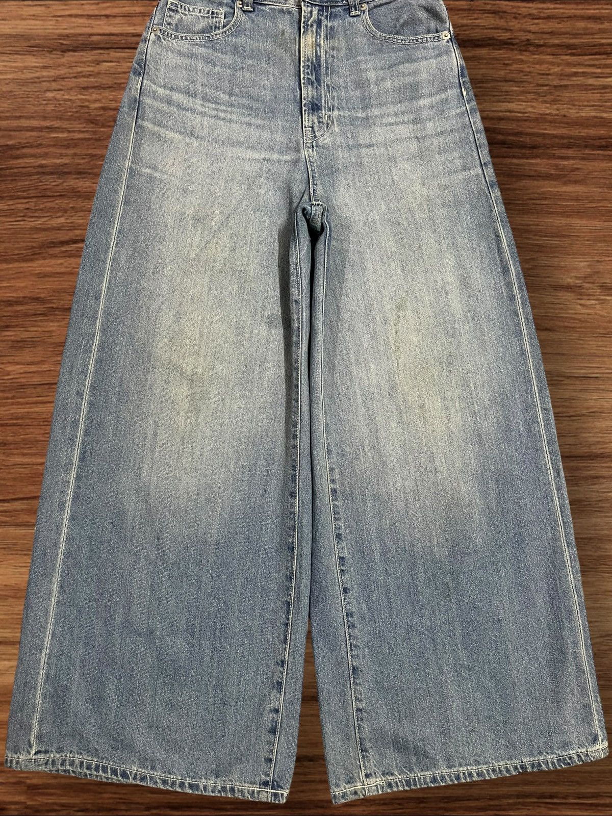 Japanese Brand Vintage Japanese Brand Blue Washed High Rise Wide Leg Jeans Size 26" / US 2 / IT 38 - 5 Thumbnail