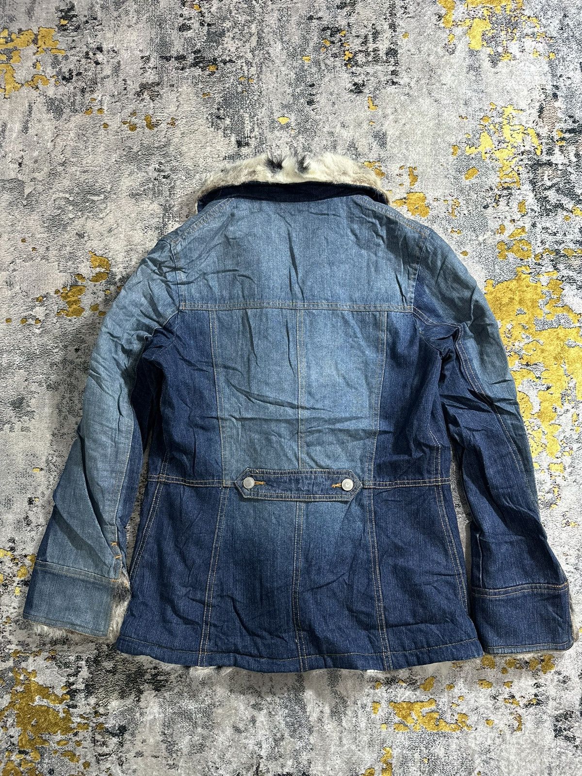 Beauty Beast CRAZY FAUX FUR COLLAR DENIM JACKET VINTAGE Y2K JAPAN STYLE Size US M / EU 48-50 / 2 - 5 Thumbnail