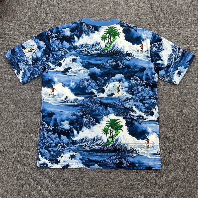 Louis Vuitton Blue wave print short sleeves