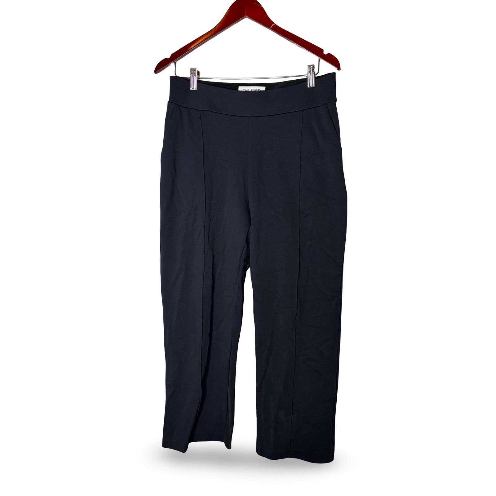 Other The Fold Clever Crepe Allerton Straight-Leg Trousers Navy Size 32" / US 10 / IT 46 - 1 Thumbnail
