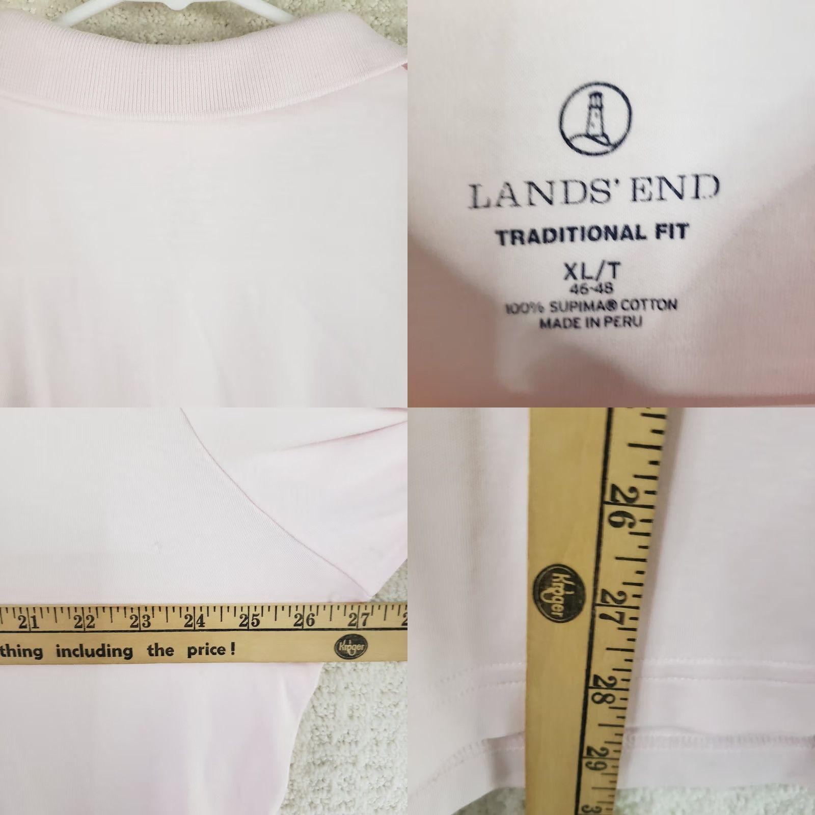 Lands' End Lands' End Polo Shirt Mens XLT Pink 100% Supima Cotton Short Sleeve Cool Wearing Size US XL / EU 56 / 4 - 8 Thumbnail