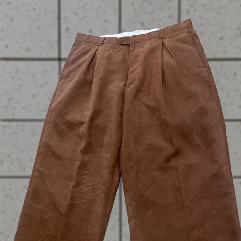 Vintage VINTAGE Falcone Polyester Pleated Pants Men 35L 36x32 Brown Retro Disco Pants Size US 35 - 1 Thumbnail