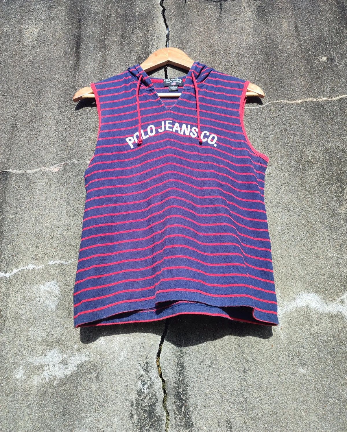 Polo Ralph Lauren Vintage Polo Jeans Co. Sleeveless Hoodie (Y2K Era) Size US M / EU 48-50 / 2 - 5 Thumbnail
