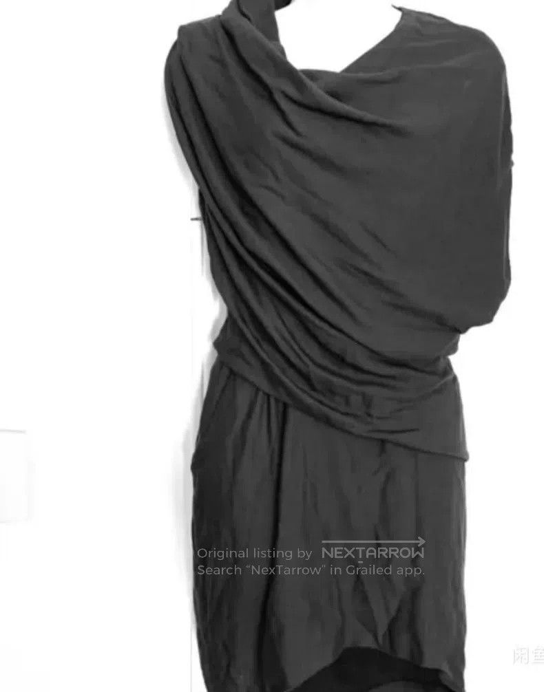 Helmut Lang Helmut Lang Grey asymmetric pleated dress Size M / US 6-8 / IT 42-44 - 3 Thumbnail