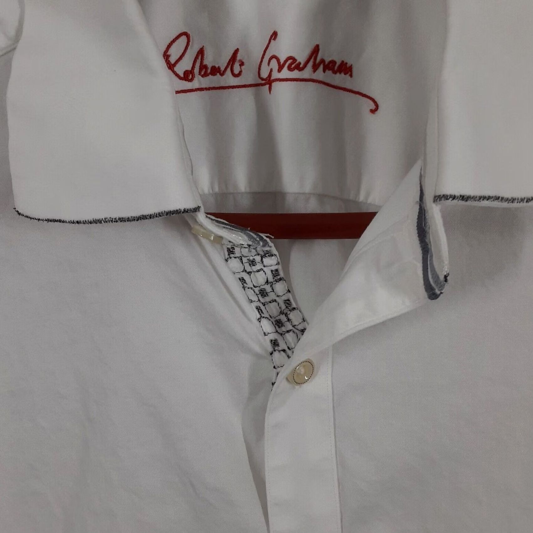 Robert Graham Robert Graham Shirt Mens L White Long Sleeve Button-Up Size US L / EU 52-54 / 3 - 2 Thumbnail
