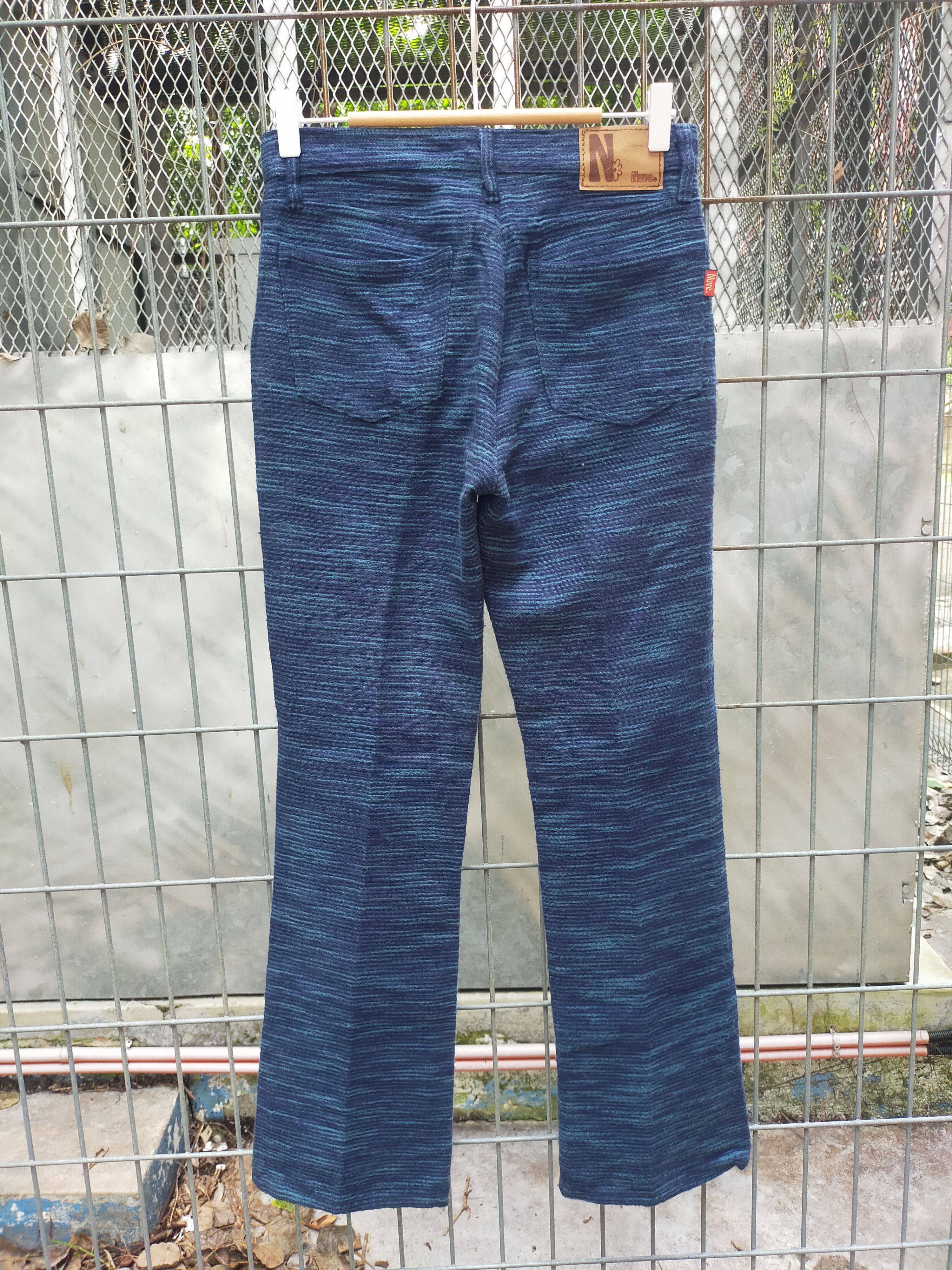 Nuve Flared Stripe Soft Mannish Hippie Disco Funk Pants