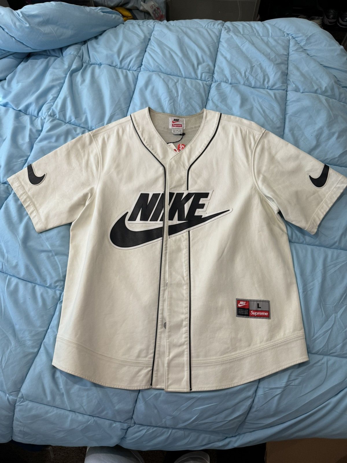 Nike Supreme Leather Baseball Jersey | Grailed