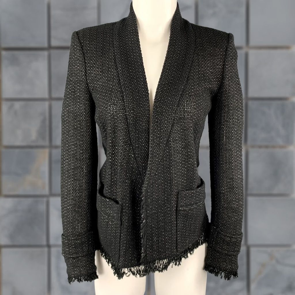 Isabel Marant ISABEL MARANT Black Tweed Fringe Blazer Jacket Size 4 Women Size S / US 4 / IT 40 - 1 Thumbnail