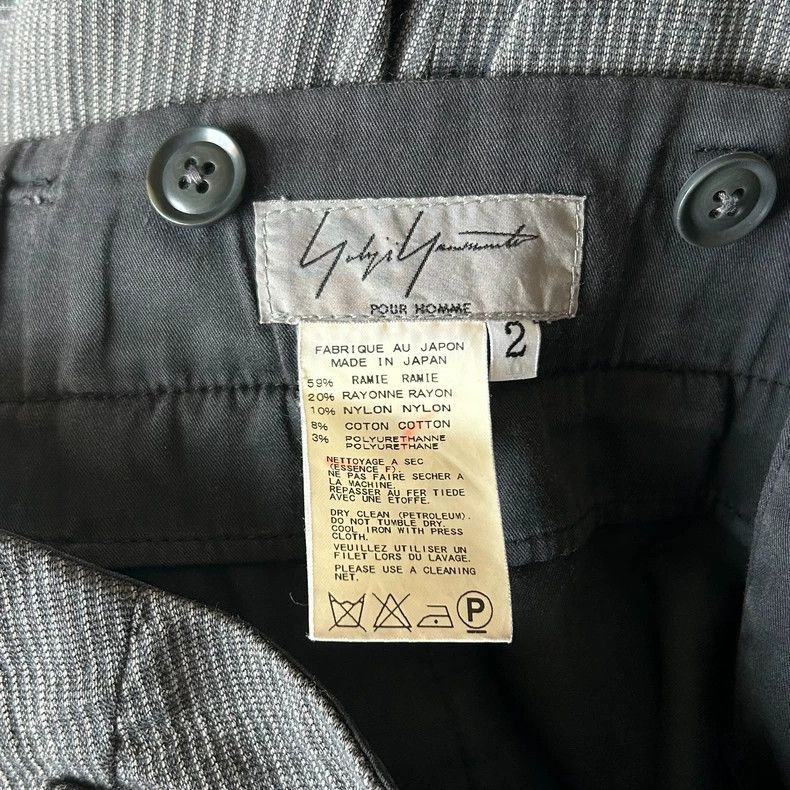 Yohji Yamamoto Yohji Yamamoto Yohji Yamamoto Grey Striped Tail Pants Size US 42 / EU 58 - 5 Thumbnail