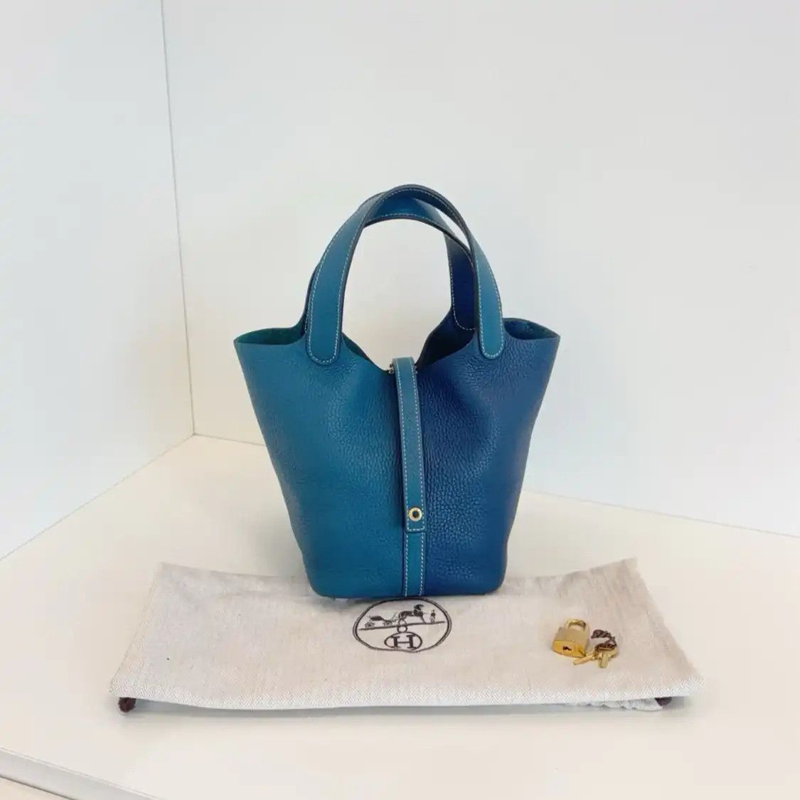 Hermes Hermes Picotin Lock 18 color-block Clemence cowhide leather picotin handbag silv Size ONE SIZE - 1 Thumbnail