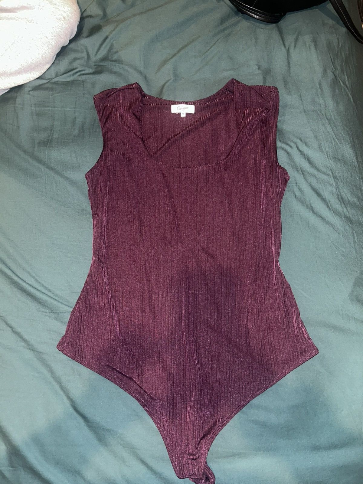 Chevignon Plum Square-Neck Bodysuit Size L / US 10 / IT 46 - 1 Thumbnail