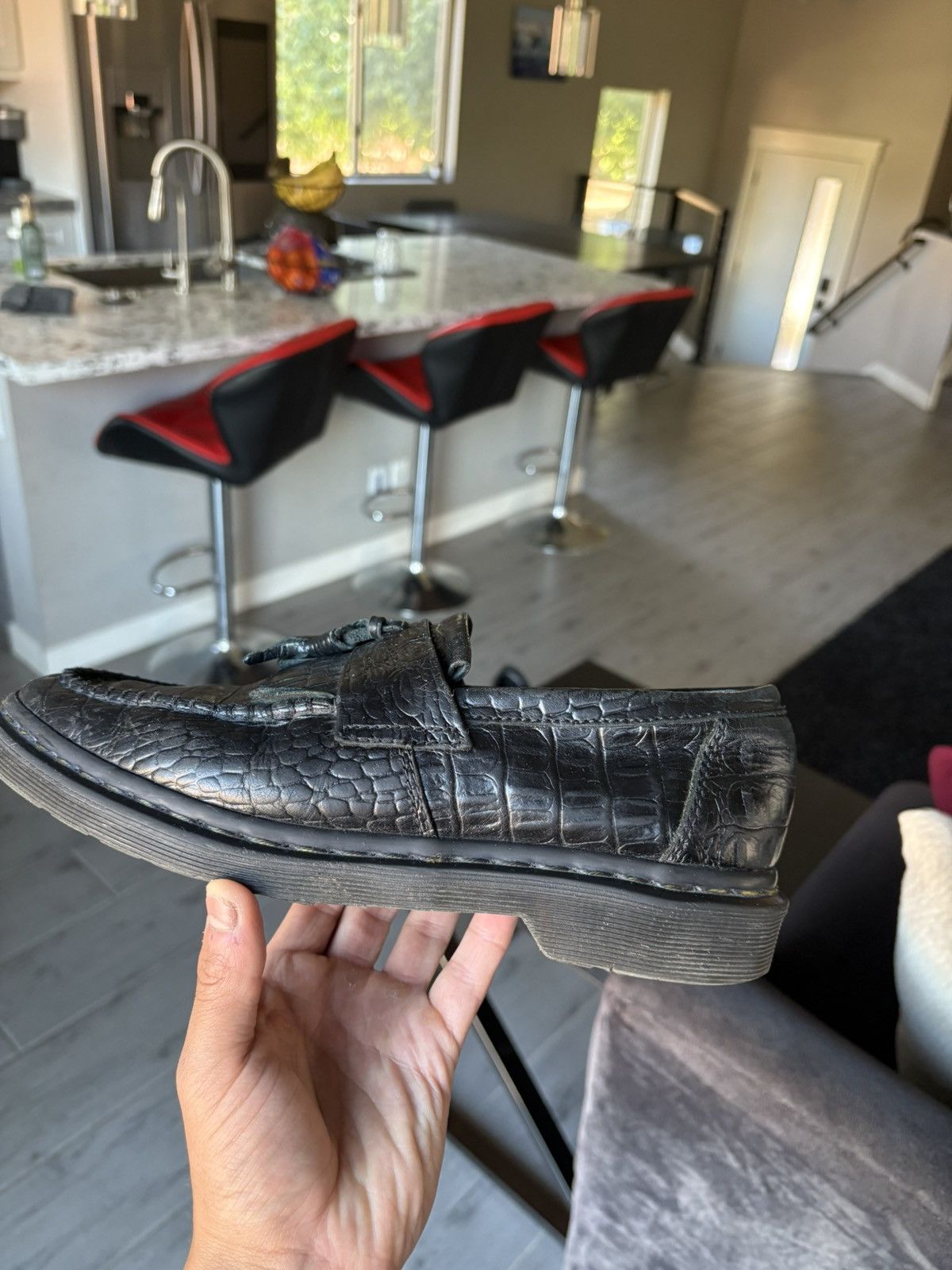 Dr. Martens × Stussy Dr. Marten X Stussy Green Croc Loafer | Grailed
