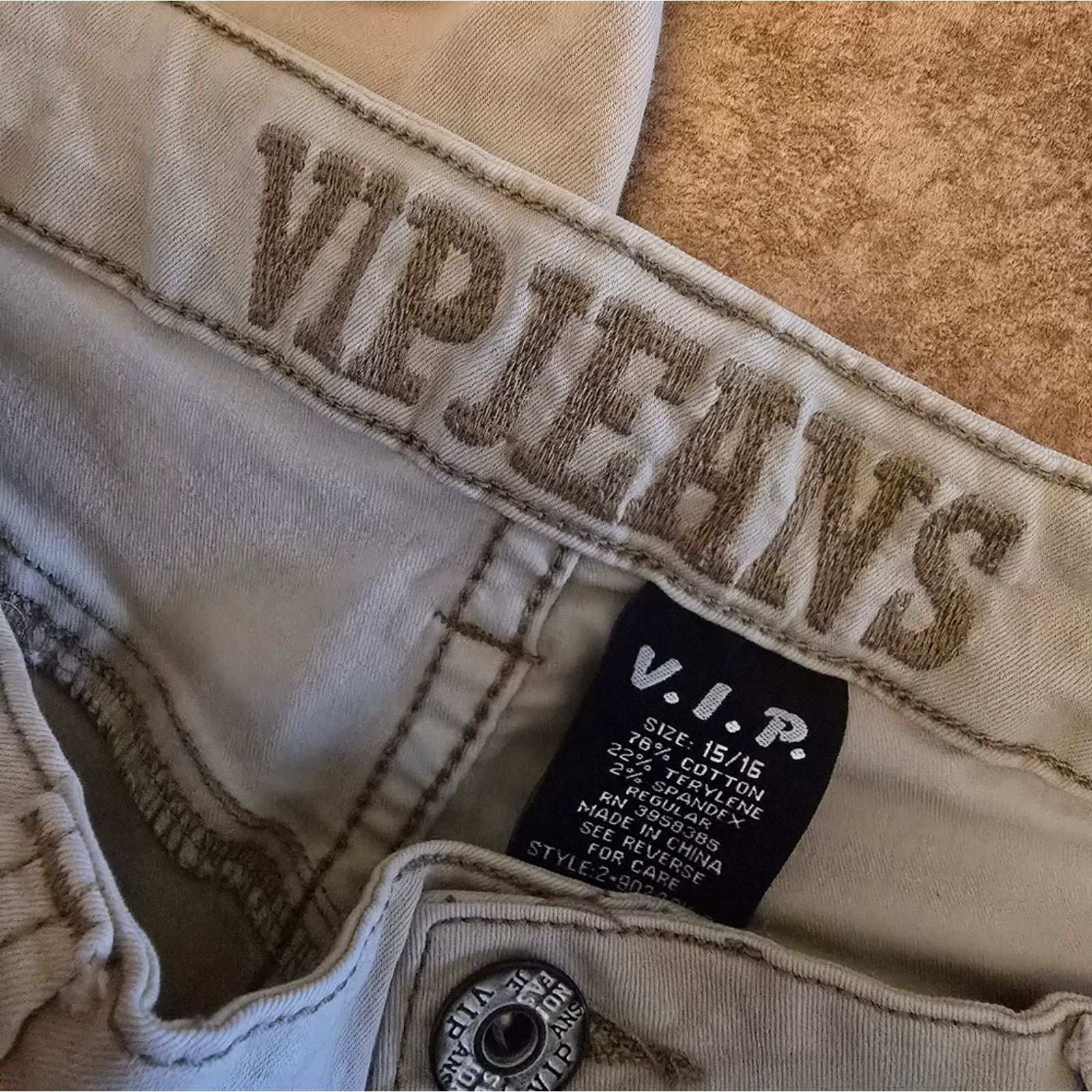 Other Beige Denim | V.I.P. JEANS | Cargo Jean Size 38" / US 16 / IT 52 - 3 Thumbnail