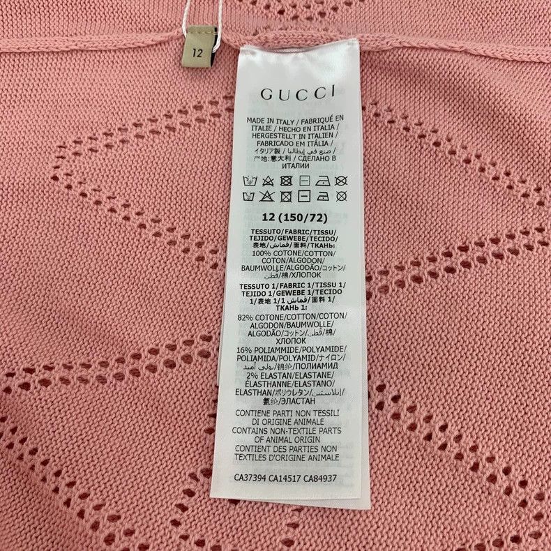 Gucci Gucci Pink cotton V-neck sleeveless hollow knitted dress Size L / US 10 / IT 46 - 7 Thumbnail