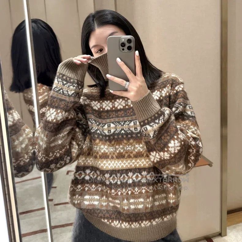 Loro Piana Loro Piana 24FW Fair Isle High-Neck Sweater Size XS / US 0-2 / IT 36-38 - 2 Thumbnail